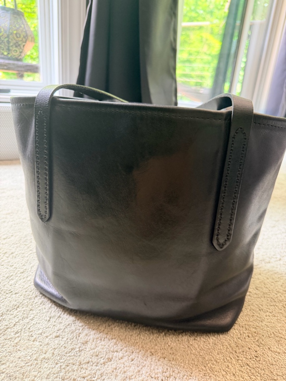 FOUNT Black Leather Tote Bag - Picture 2 of 7